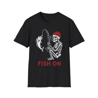 Skeleton Fishing Halloween Shirt – Spooky Fisherman Tee for Men, Outdoor Apparel, Angler Gift
