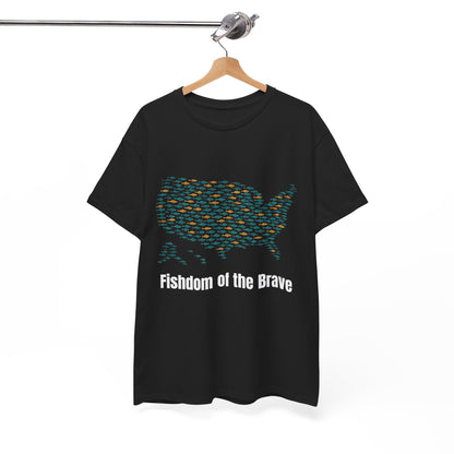 Fishdom of the Brave – Patriotic Fishing T-Shirt for Men | USA Flag Tee Gift