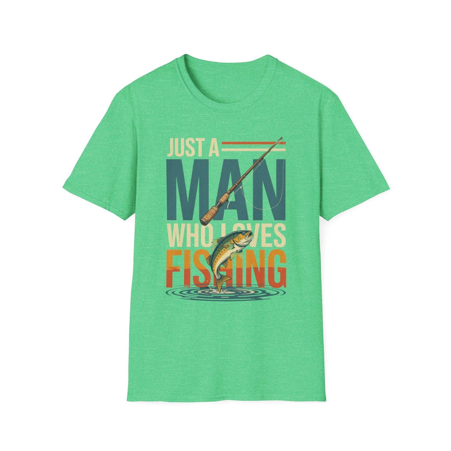 Just a Man Who Loves Fishing T-Shirt – Perfect Gift for Dad | Outdoor Adventure & Weekend Wear