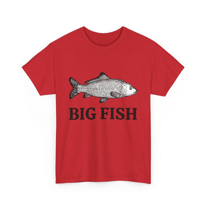 Big Fish Men’s Fishing T-Shirt – Outdoor Cotton Tee for Anglers, Casual Summer Apparel