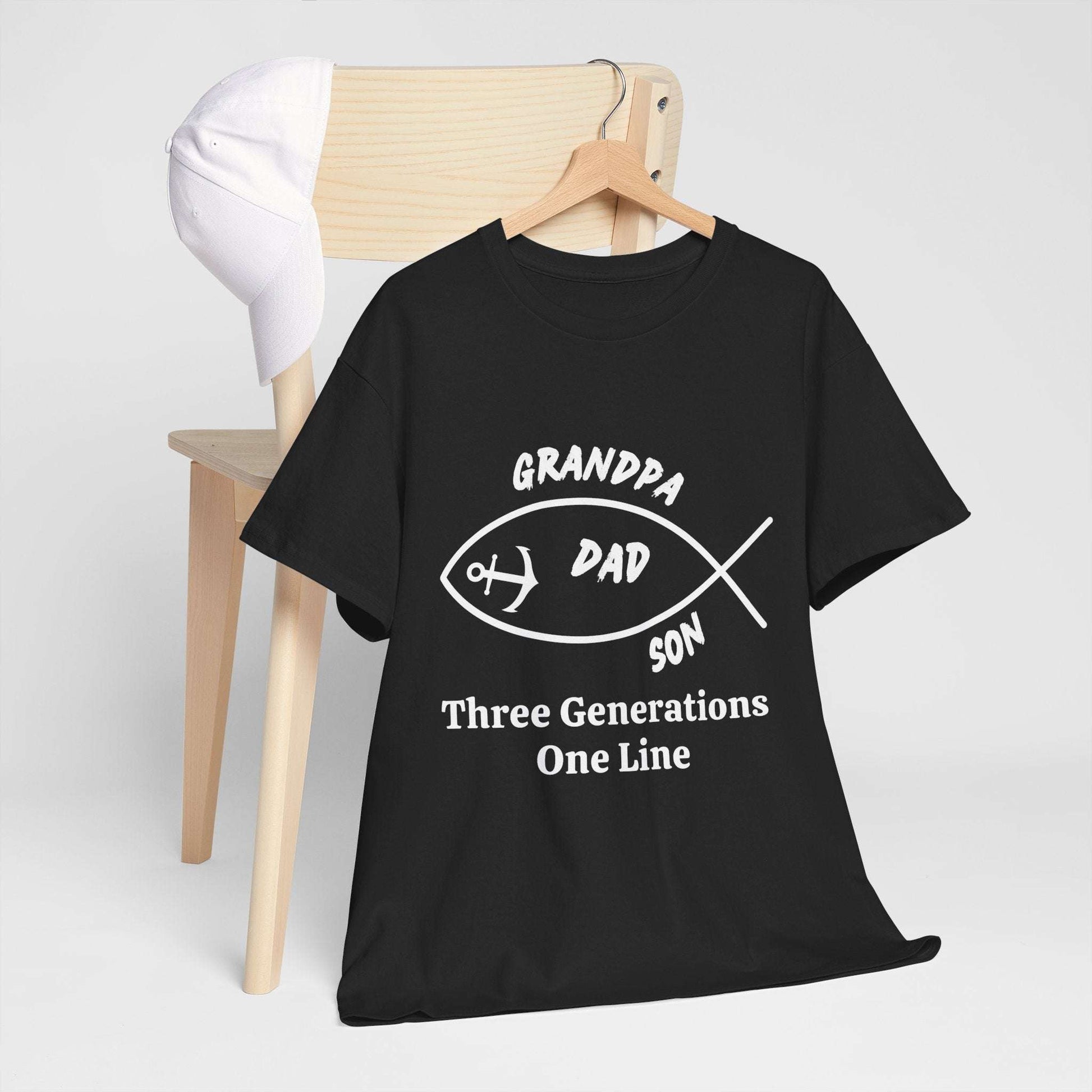 Three Generations T-Shirt – Grandpa, Dad & Son Family Tee, Cotton Shirt for Father’s Day or Family Gifts