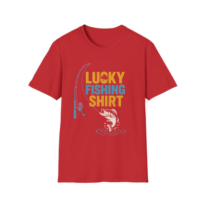 Lucky Fishing T-Shirt – Unisex Soft Tee for Anglers & Fish Lovers – Birthday or Outdoor Gift