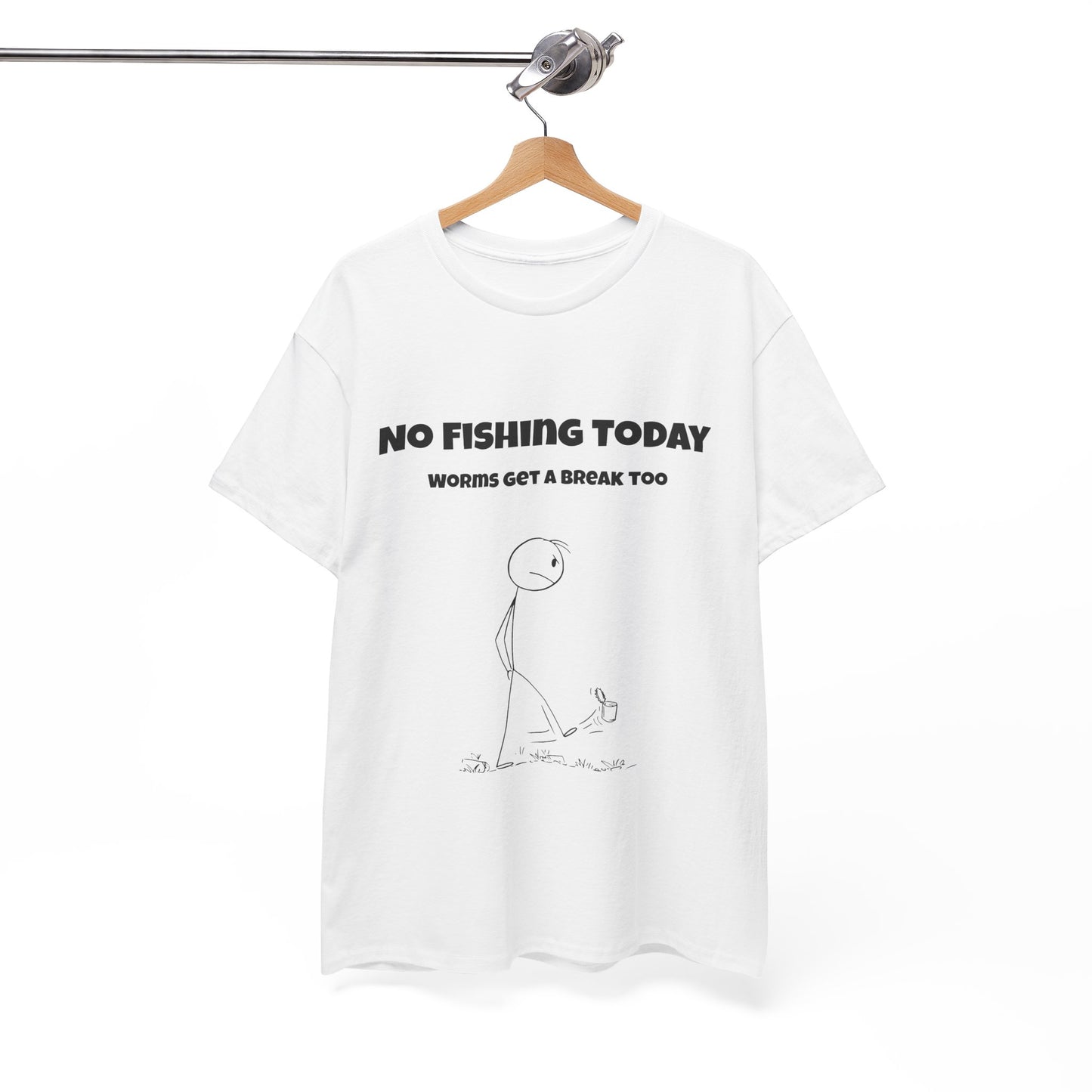 Funny Fishing T-Shirt for Men – “No Fishing Today” | Comfortable Cotton Gift for Dads & Anglers
