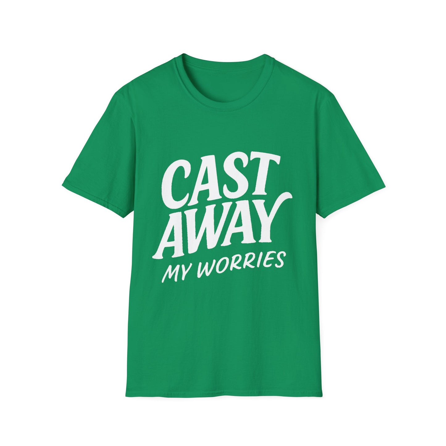Cast Away My Worries Funny Fishing T-Shirt – Relaxed Fit Angler Tee Gift for Men