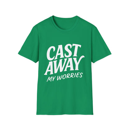 Cast Away My Worries Funny Fishing T-Shirt – Relaxed Fit Angler Tee Gift for Men