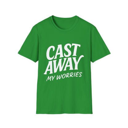 Cast Away My Worries Funny Fishing T-Shirt – Relaxed Fit Angler Tee Gift for Men