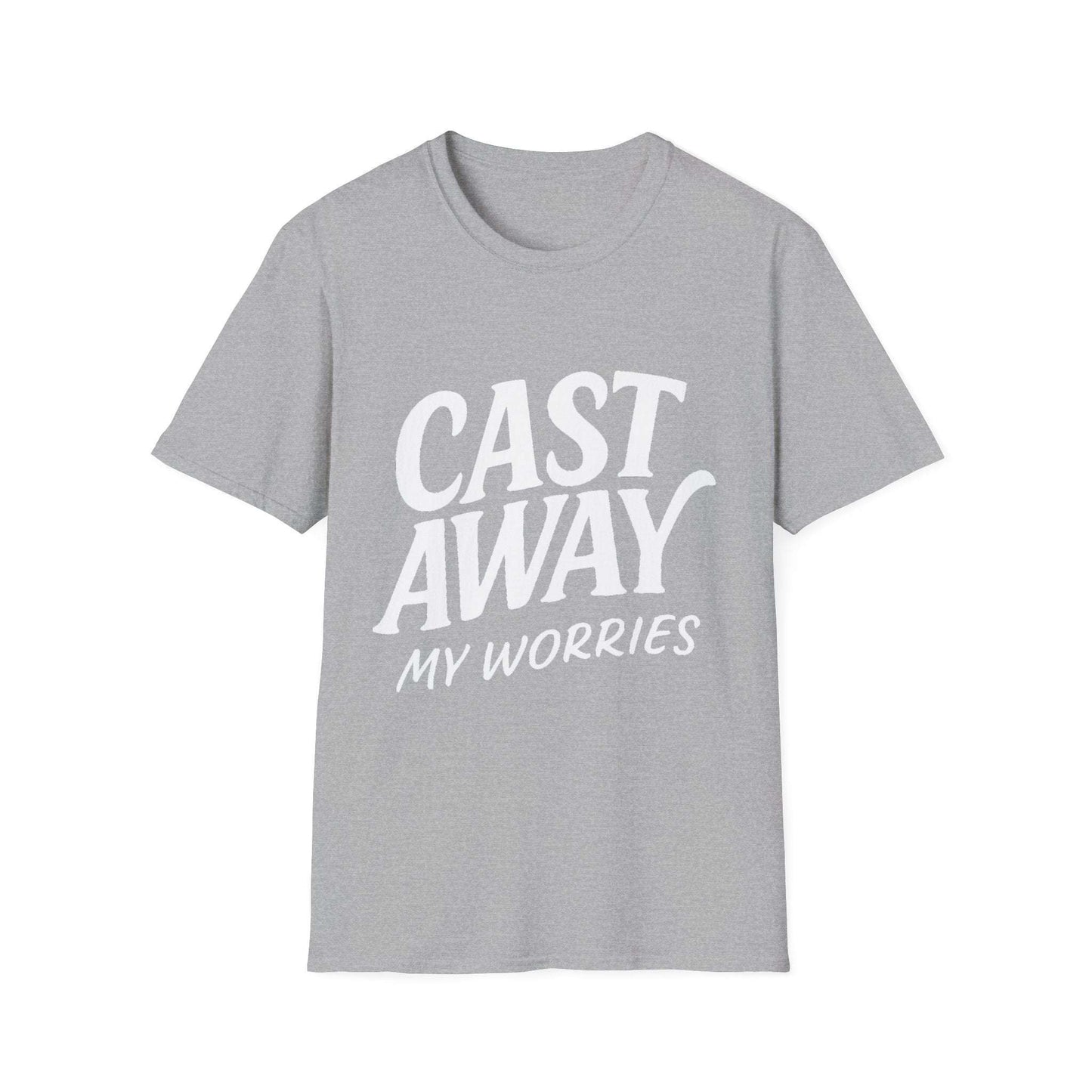 Cast Away My Worries Funny Fishing T-Shirt – Relaxed Fit Angler Tee Gift for Men
