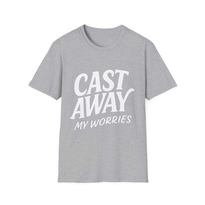 Cast Away My Worries Funny Fishing T-Shirt – Relaxed Fit Angler Tee Gift for Men