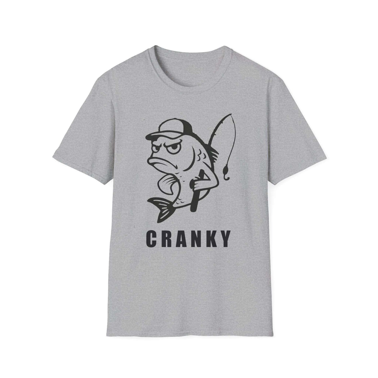 Cranky Fish Graphic T-Shirt – Funny Angry Bass Fishing Tee for Men
