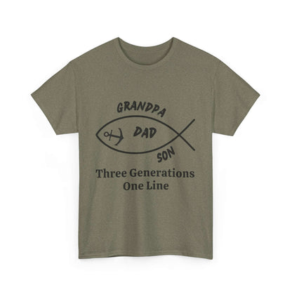 Three Generations T-Shirt – Grandpa, Dad & Son Family Tee, Cotton Shirt for Father’s Day or Family Gifts