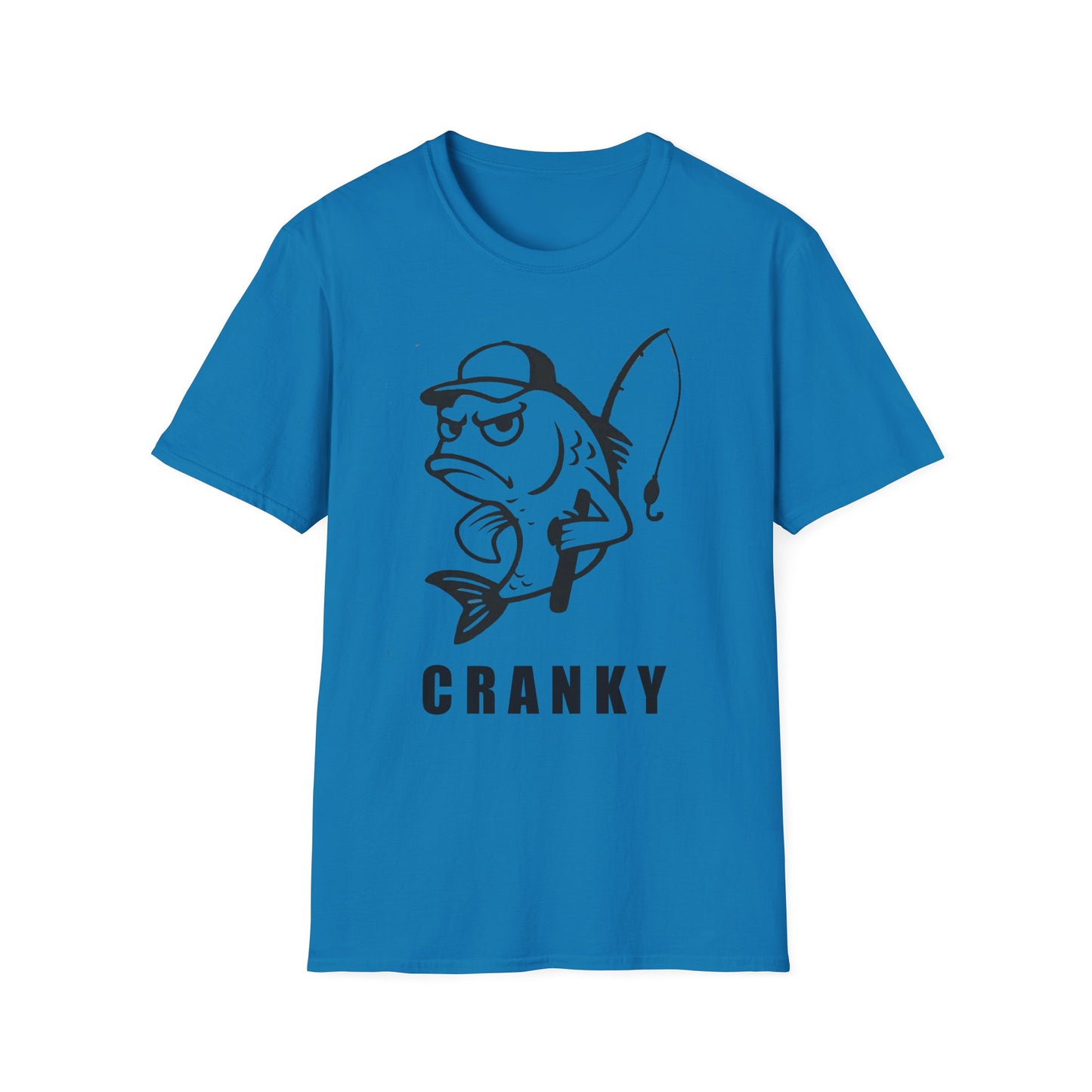 Cranky Fish Graphic T-Shirt – Funny Angry Bass Fishing Tee for Men