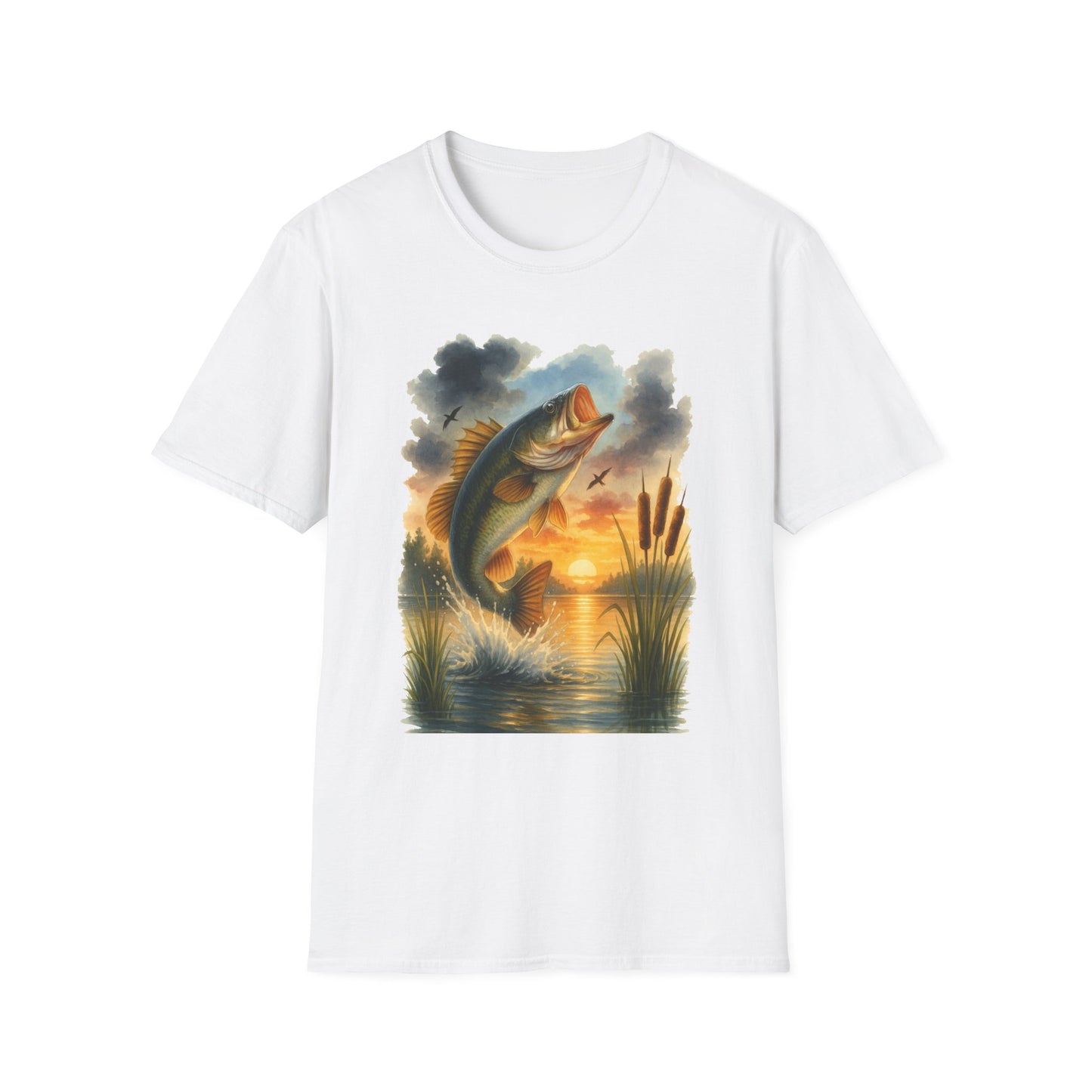 Vintage Sunset Fishing T-Shirt – Unisex Soft Tee for Anglers & Outdoor Lovers