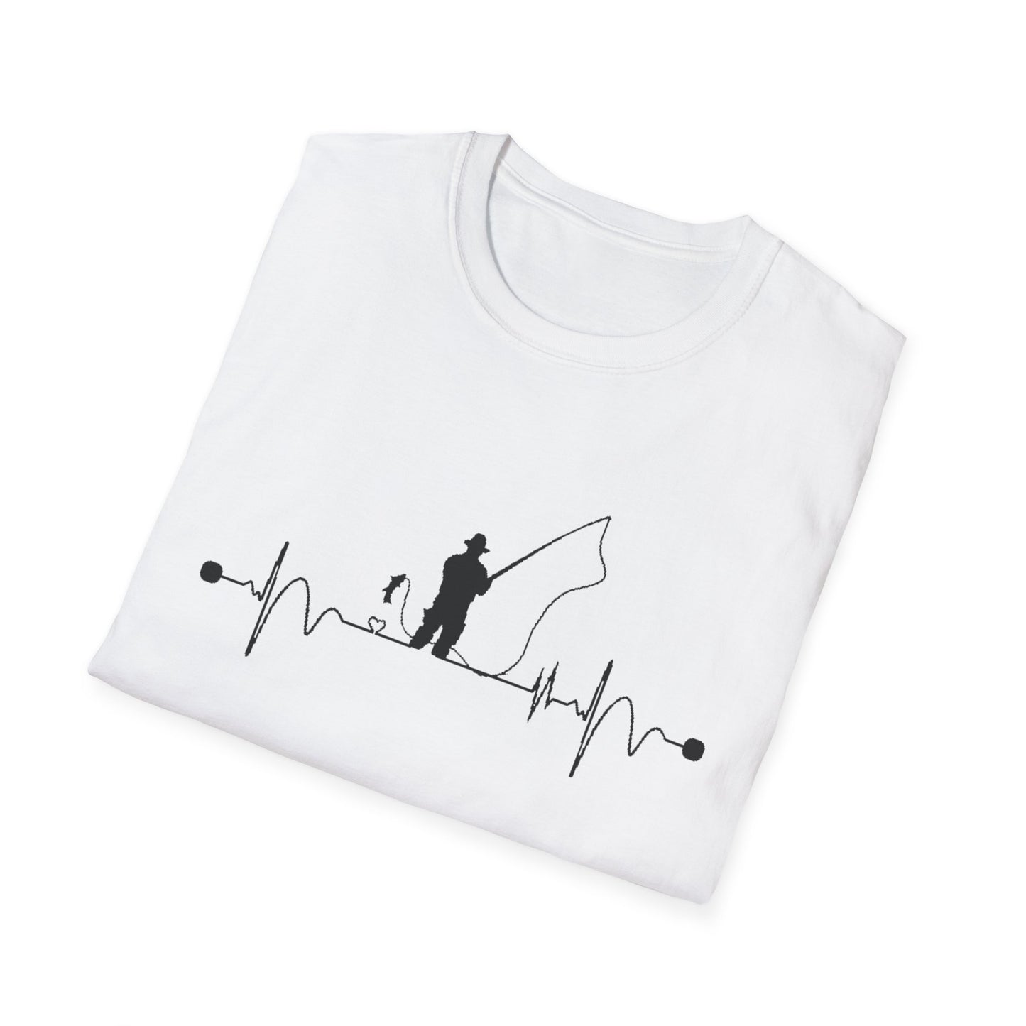 Fishing Heartbeat T-Shirt – Unisex Outdoor Tee & Gift for Nature Lovers or Dad