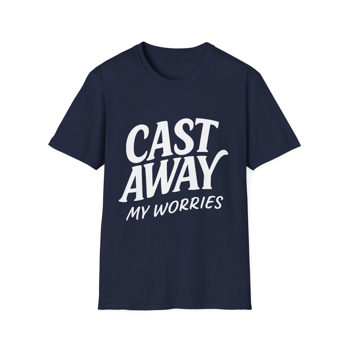 Cast Away My Worries Funny Fishing T-Shirt – Relaxed Fit Angler Tee Gift for Men