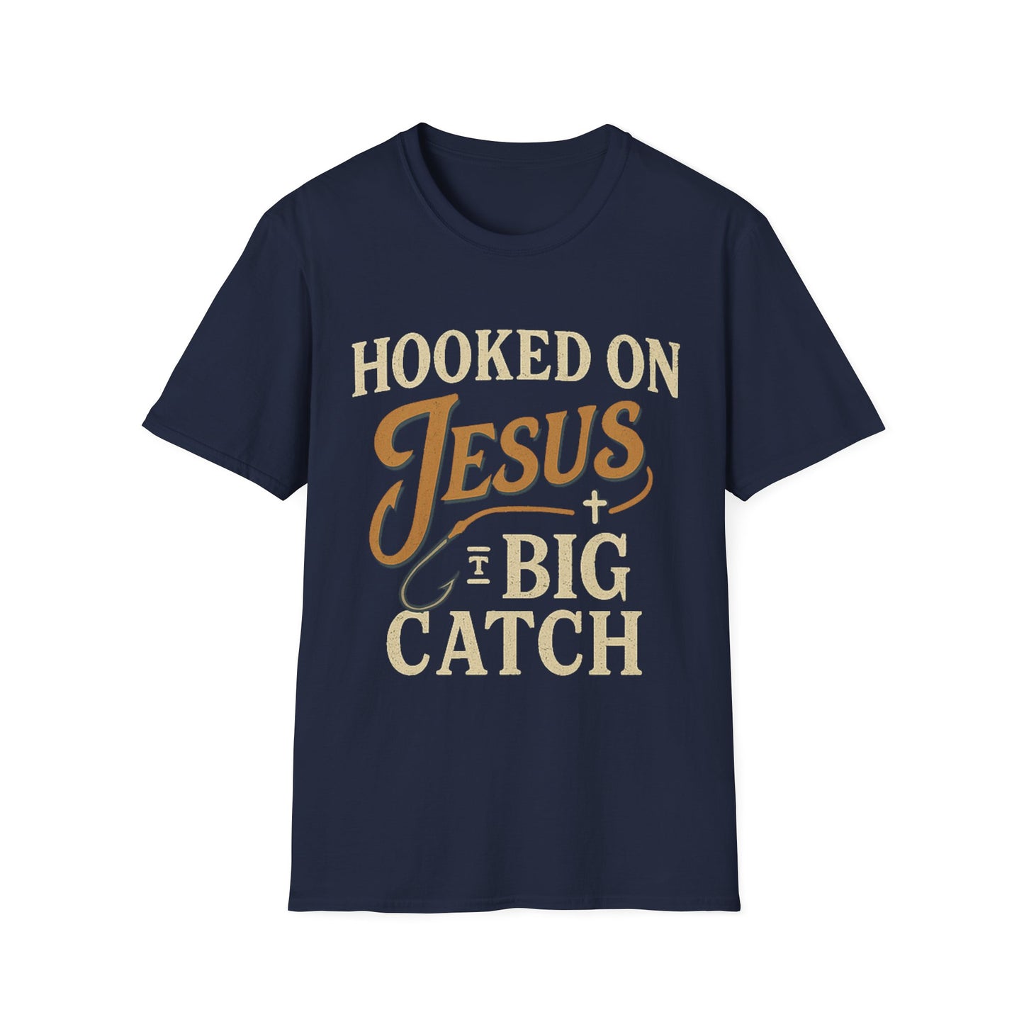 Hooked on Jesus Christian T-Shirt – Faith Unisex Tee, Religious Gift, Church Casual Wear