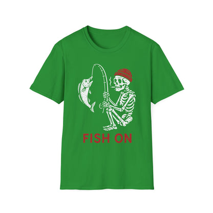 Skeleton Fishing Halloween Shirt – Spooky Fisherman Tee for Men, Outdoor Apparel, Angler Gift