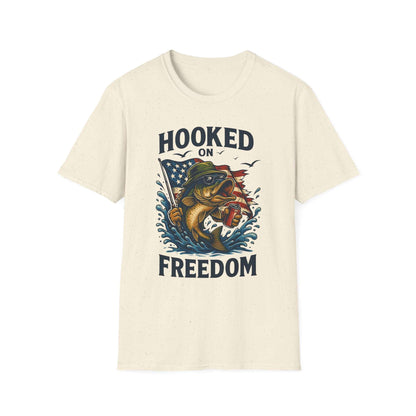 Fishing Freedom T-Shirt – Hooked on Freedom Patriotic Tee | Outdoor Gift for Anglers