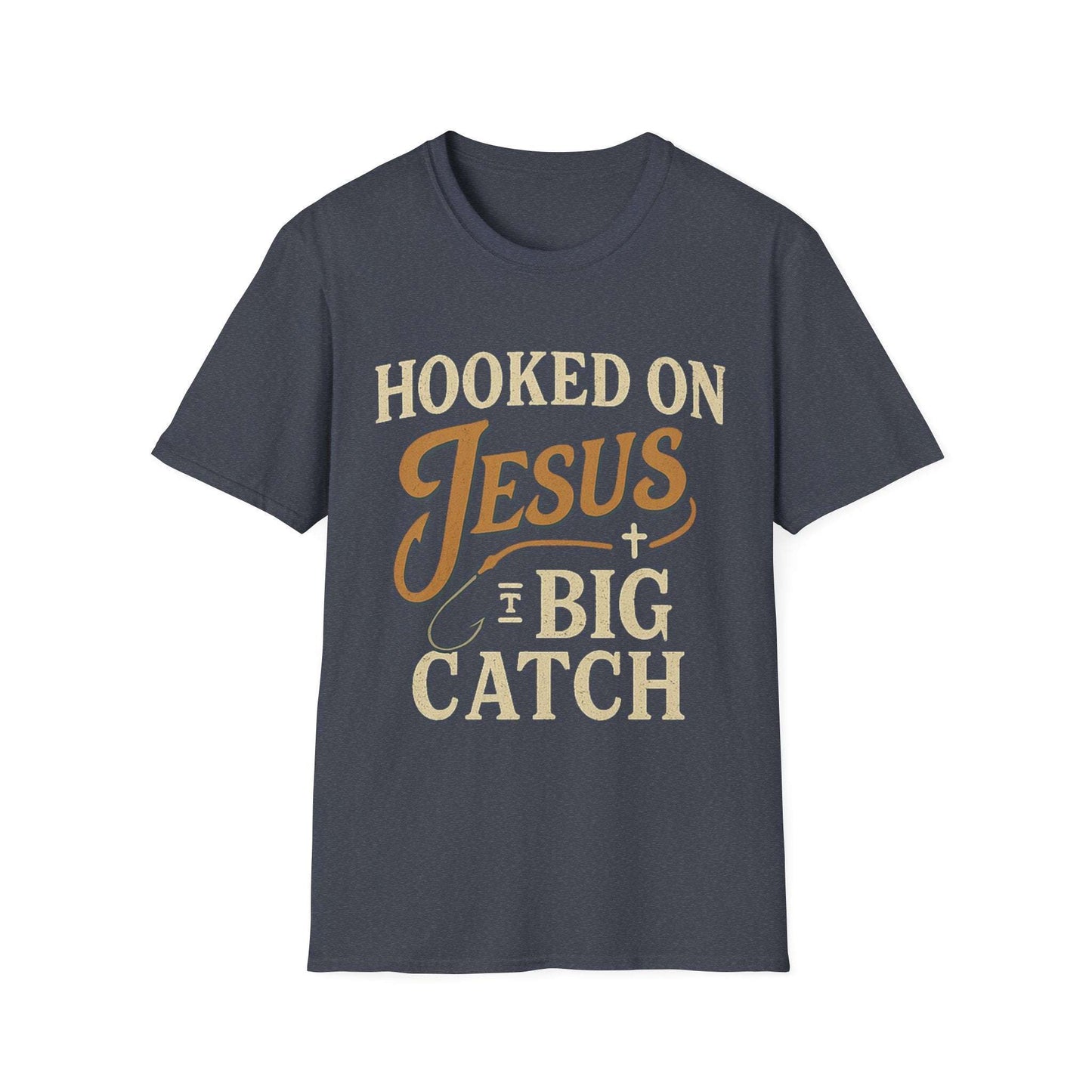 Hooked on Jesus Christian T-Shirt – Faith Unisex Tee, Religious Gift, Church Casual Wear