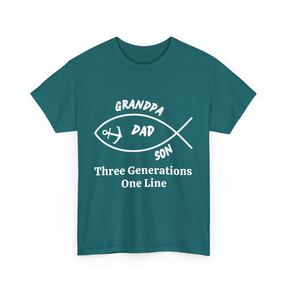 Three Generations T-Shirt – Grandpa, Dad & Son Family Tee, Cotton Shirt for Father’s Day or Family Gifts