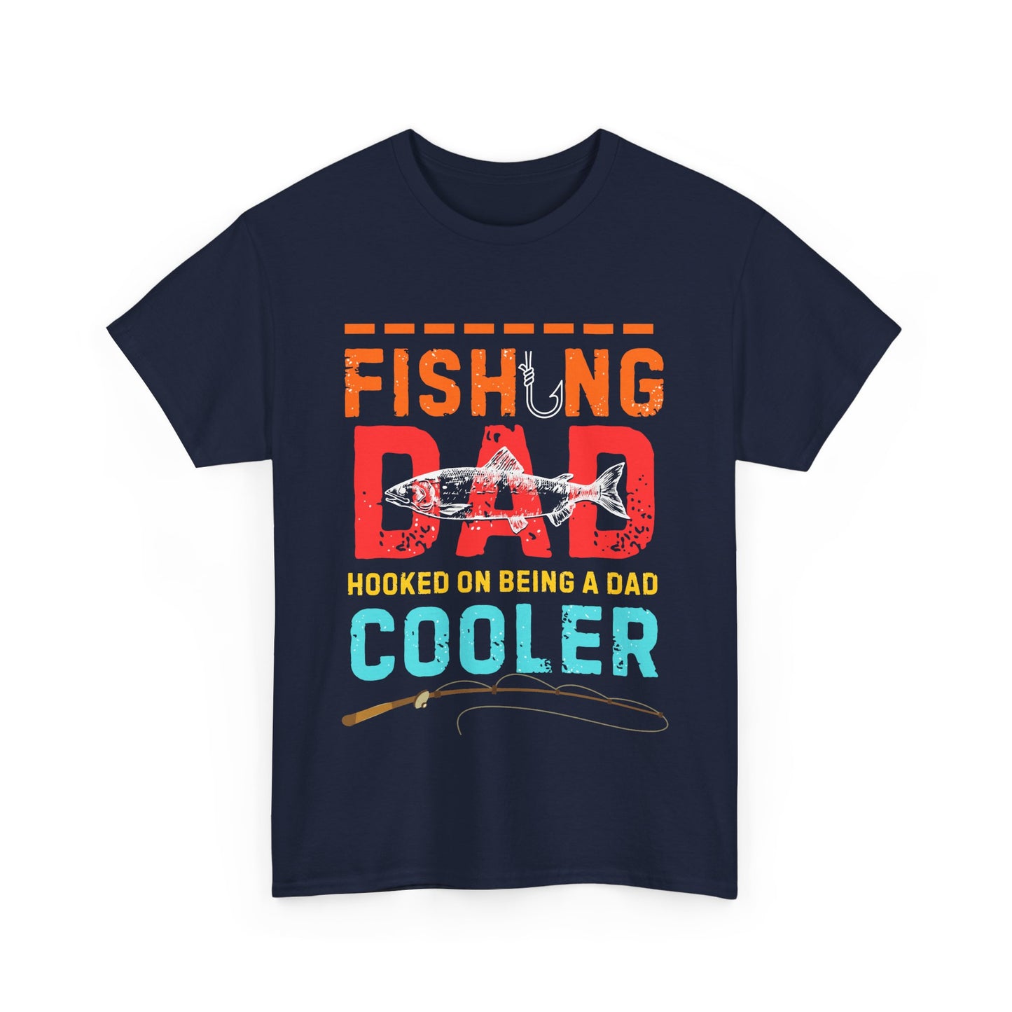 Fishing Dad Heavy Cotton Tee – Comfortable & Funny Shirt for Dads Who Love to Fish