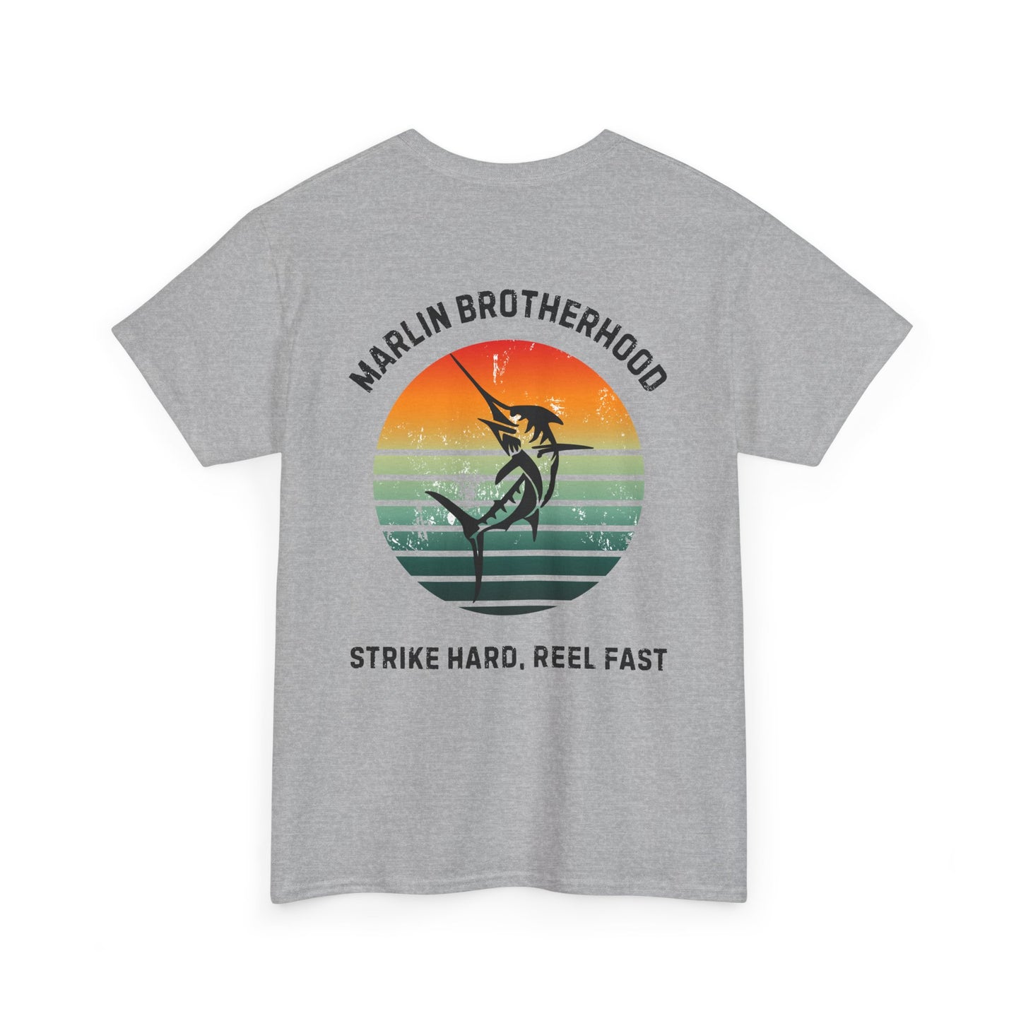 Custom Fishing Club Tee for Men – Personalize with Your Own Club Name, Retro Marlin Fishing Design