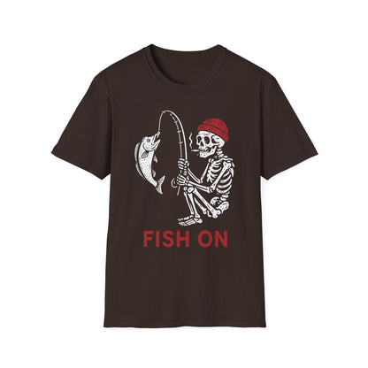 Skeleton Fishing Halloween Shirt – Spooky Fisherman Tee for Men, Outdoor Apparel, Angler Gift