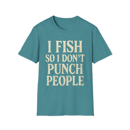 Funny Fishing T-Shirt – "I Fish So I Don’t Punch People" Unisex Tee