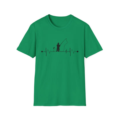 Fishing Heartbeat T-Shirt – Men's Outdoor Tee & Gift for Nature Lovers or Dad