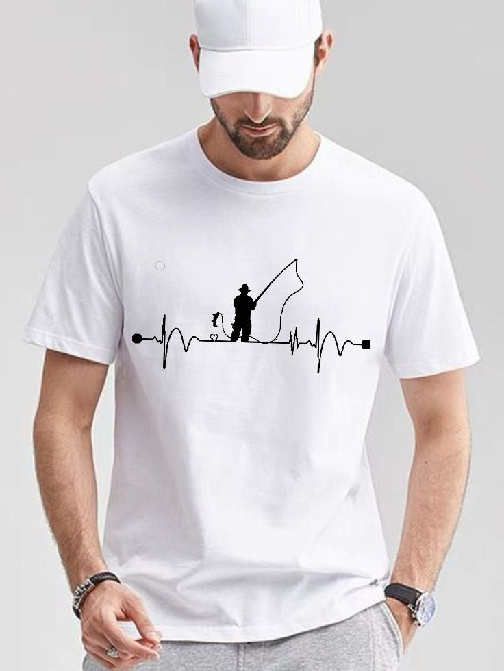 Fishing Heartbeat T-Shirt – Unisex Outdoor Tee & Gift for Nature Lovers or Dad
