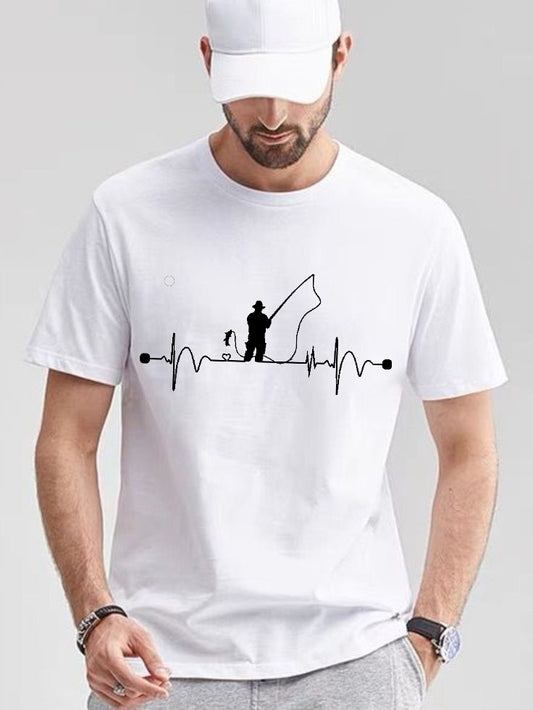 Fishing Heartbeat T-Shirt – Unisex Outdoor Tee & Gift for Nature Lovers or Dad