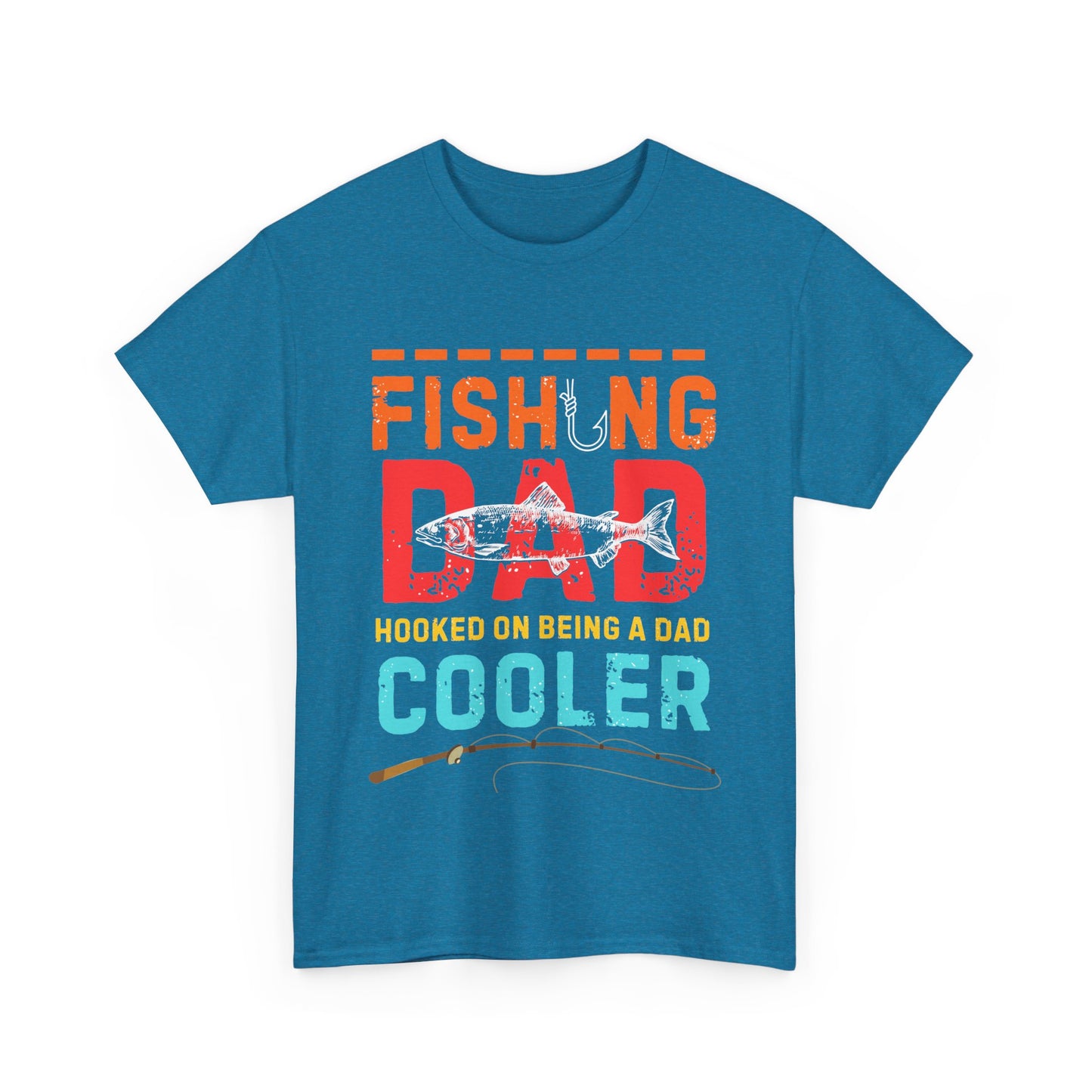 Fishing Dad Heavy Cotton Tee – Comfortable & Funny Shirt for Dads Who Love to Fish