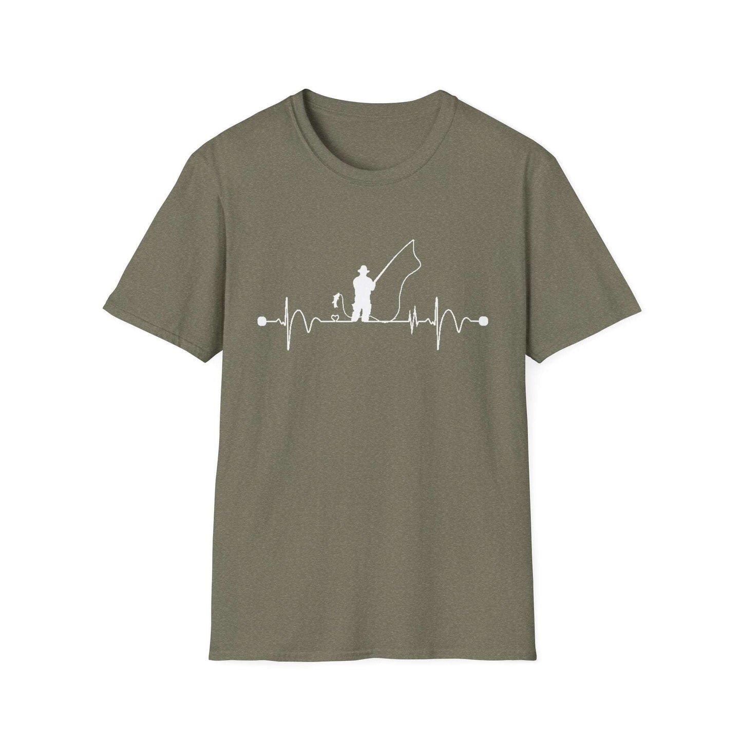 Fishing Heartbeat T-Shirt – Unisex Outdoor Tee & Gift for Nature Lovers or Dad