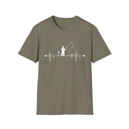 Fishing Heartbeat T-Shirt – Unisex Outdoor Tee & Gift for Nature Lovers or Dad
