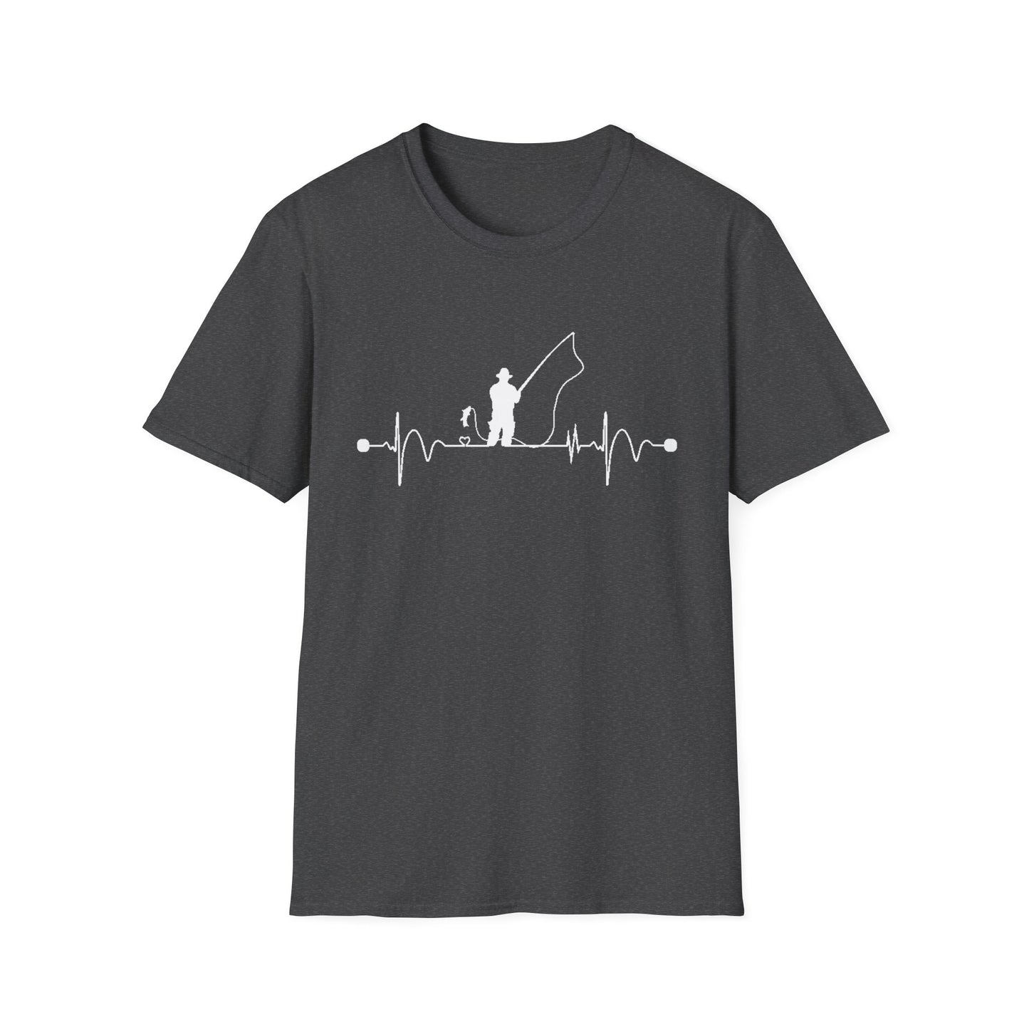 Fishing Heartbeat T-Shirt – Unisex Outdoor Tee & Gift for Nature Lovers or Dad
