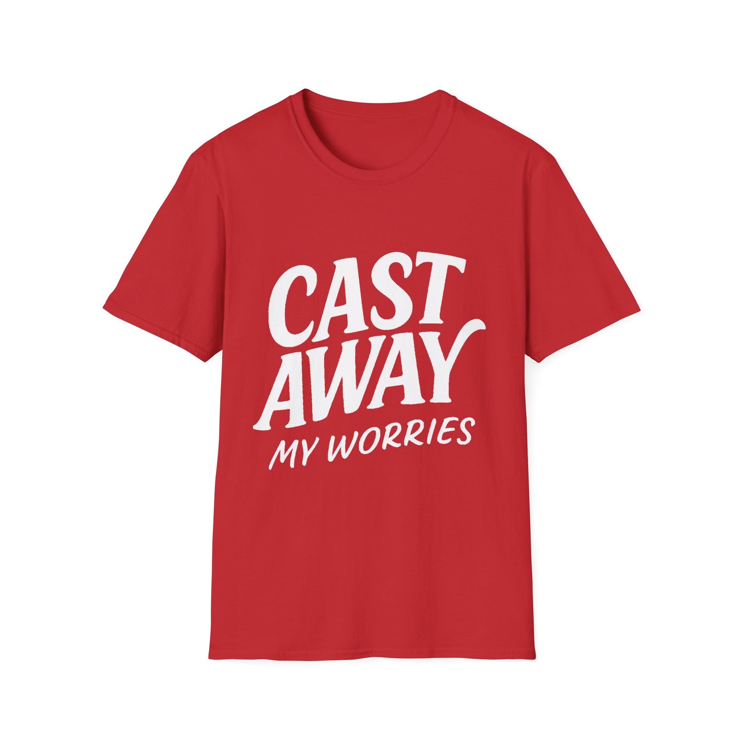 Cast Away My Worries Funny Fishing T-Shirt – Relaxed Fit Angler Tee Gift for Men