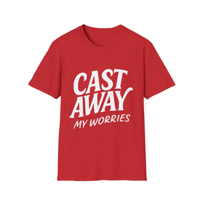 Cast Away My Worries Funny Fishing T-Shirt – Relaxed Fit Angler Tee Gift for Men