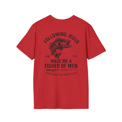 Fisher of Men T-Shirt – Christian Unisex Tee with Bible Verse | Faith-Based Gift for Anglers