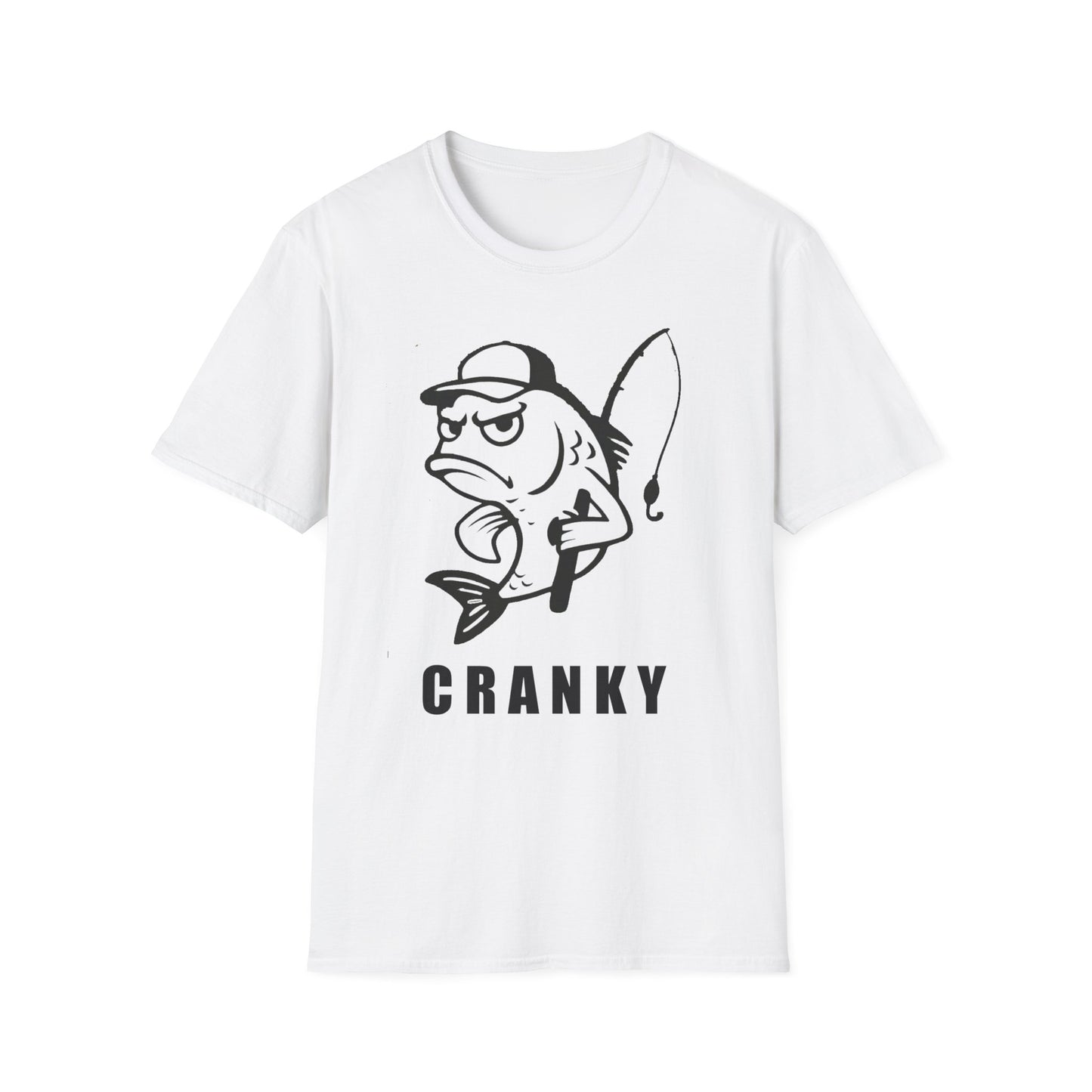 Cranky Fish Graphic T-Shirt – Funny Angry Bass Fishing Tee for Men