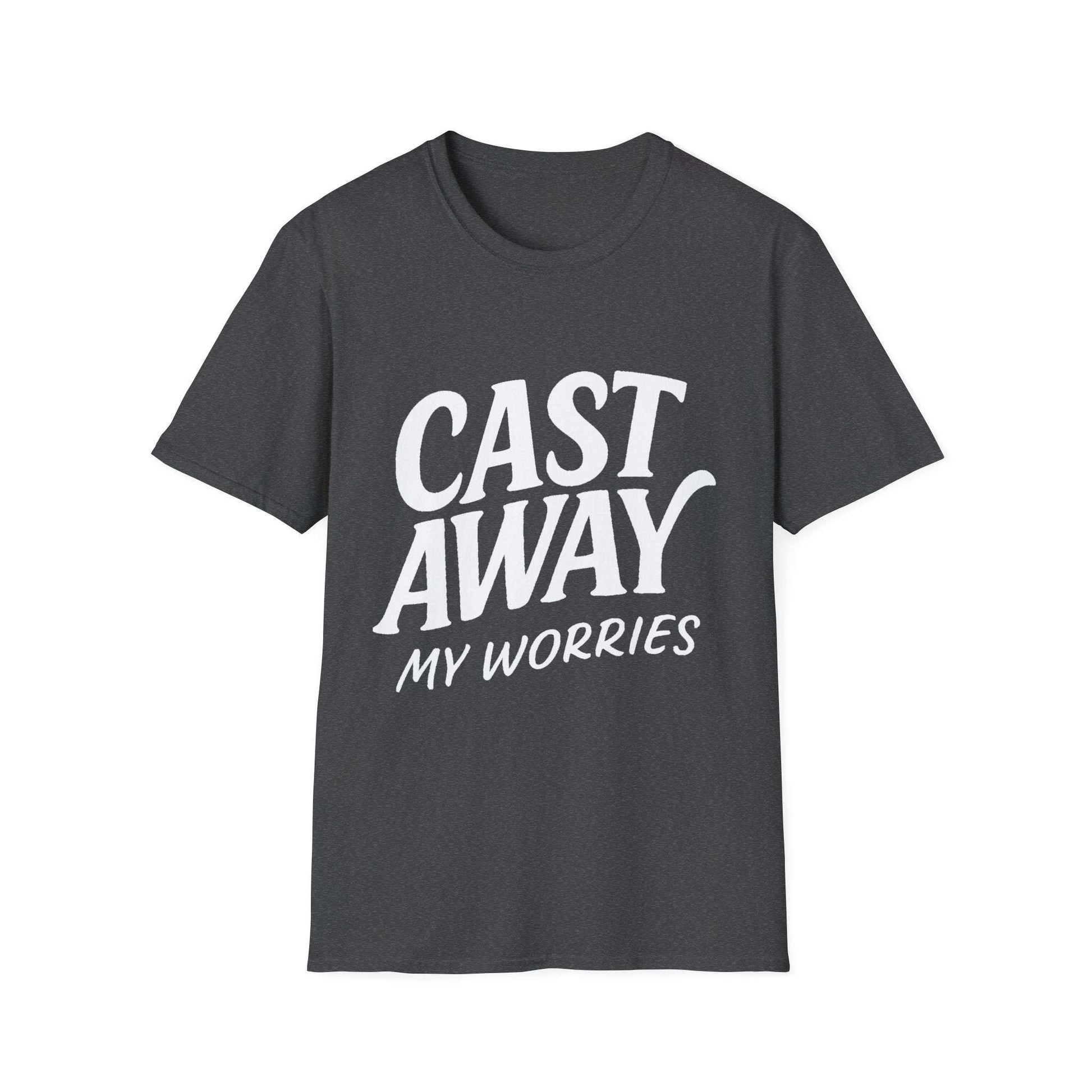 Cast Away My Worries Funny Fishing T-Shirt – Relaxed Fit Angler Tee Gift for Men