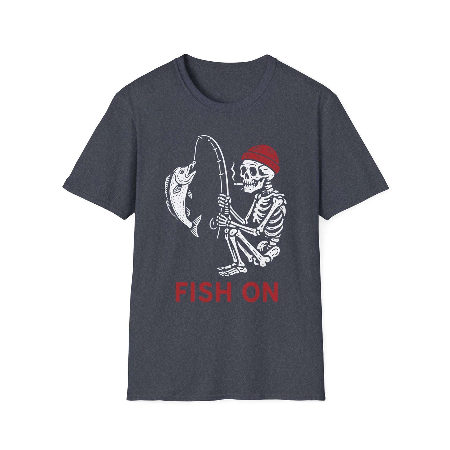 Fishing Skeleton T-Shirt – Halloween Graphic Tee | Unisex Gift for Anglers & Outdoor Fans