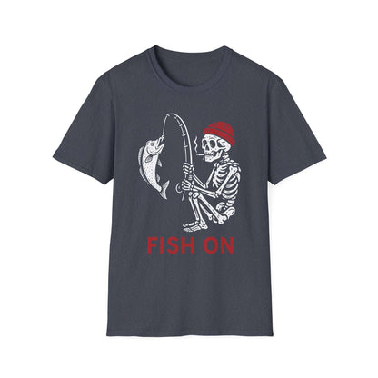 Fishing Skeleton T-Shirt – Halloween Graphic Tee | Unisex Gift for Anglers & Outdoor Fans