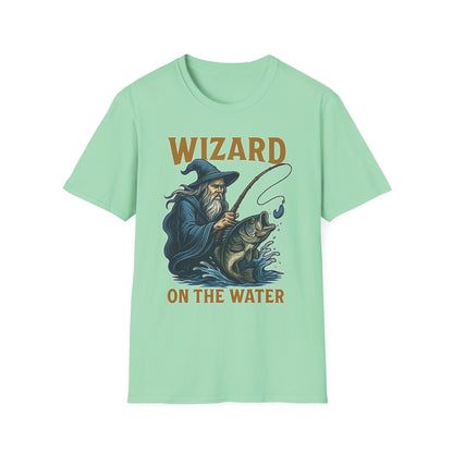 Wizard on the Water Fishing Shirt – Magical Halloween Tee for Men, Outdoor Apparel, Angler Gift