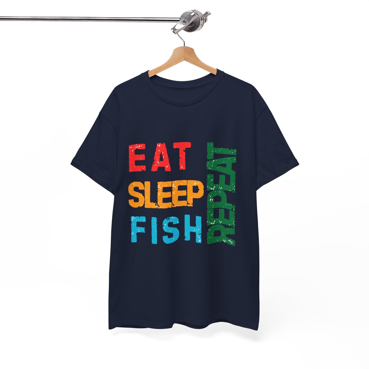Eat. Sleep. Fish. Repeat - Funny Fishing T-Shirt for Men, Casual Tee for Dads, Husbands & Anglers