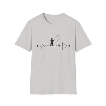 Fishing Heartbeat T-Shirt – Men's Outdoor Tee & Gift for Nature Lovers or Dad