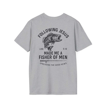 Fisher of Men T-Shirt – Christian Unisex Tee with Bible Verse | Faith-Based Gift for Anglers