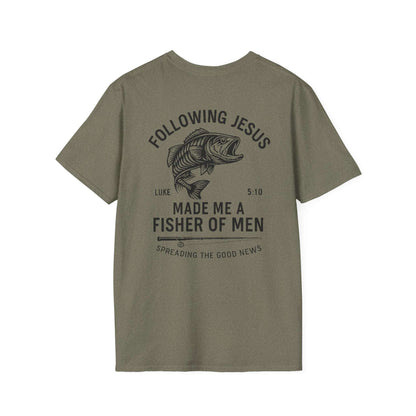 Fisher of Men T-Shirt – Christian Unisex Tee with Bible Verse | Faith-Based Gift for Anglers