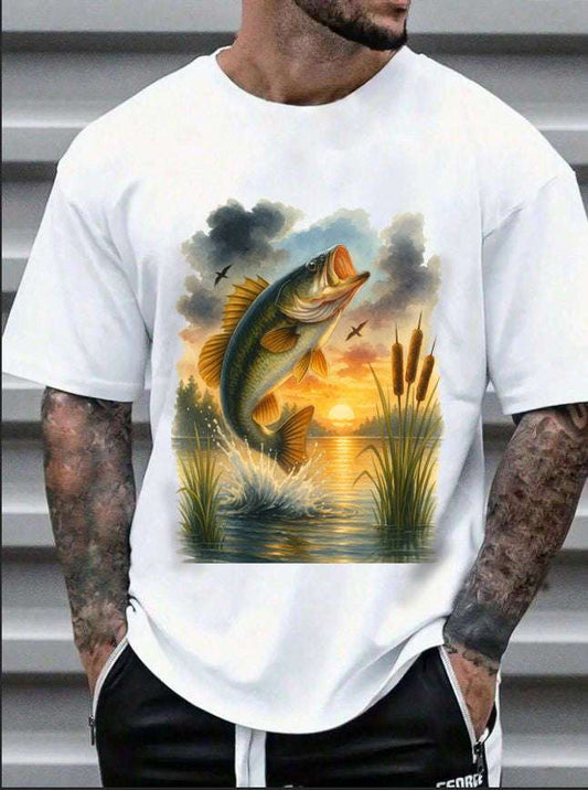 Vintage Sunset Fishing T-Shirt – Unisex Soft Tee for Anglers & Outdoor Lovers