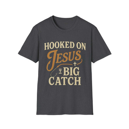 Hooked on Jesus Christian T-Shirt – Faith Unisex Tee, Religious Gift, Church Casual Wear