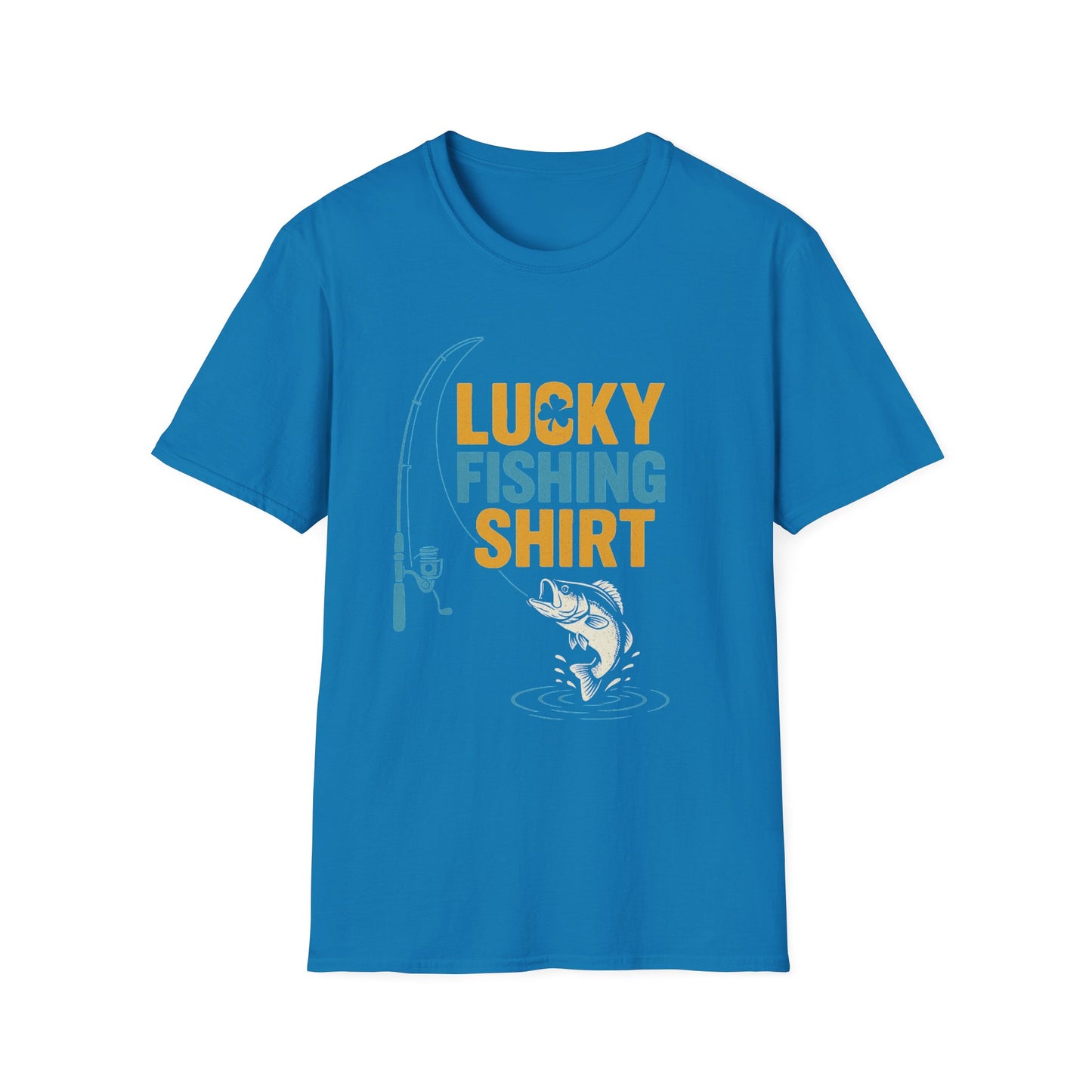 Lucky Fishing T-Shirt – Unisex Soft Tee for Anglers & Fish Lovers – Birthday or Outdoor Gift