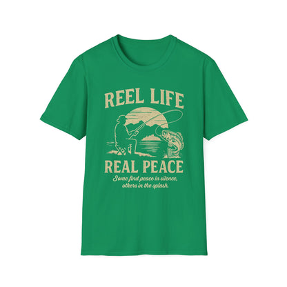 Reel Life, Real Peace – Fishing T-Shirt - Unisex Cotton Tee for Fishing Lovers & Outdoor Adventures